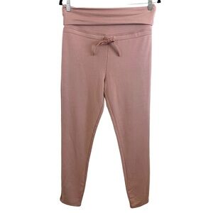 Fabletics Lia Lounge Tan Drawstring Leggings High Waist Soft Terry Pants Large